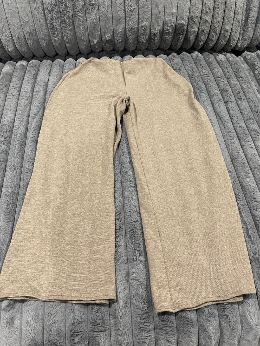 Zara Neutral Wide-Leg Knit Pants - light Brown